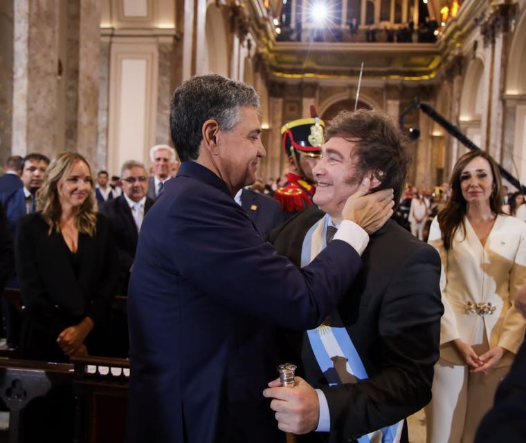 Jorge Macri y Javier Milei en la Catedral de Buenos Aires Foto: Gentileza prensa Jorge Macri
