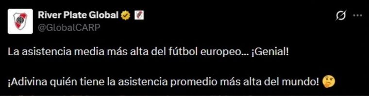 La respuesta de River al posteo del Dortmund. La respuesta de River al posteo del Dortmund.