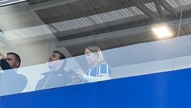 Hebe Casado dijo presente en la cancha de Godoy Cruz.&nbsp;