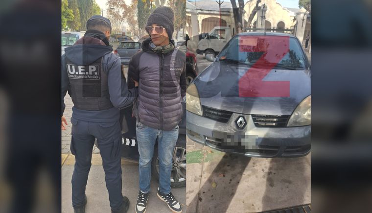 El sospechoso que fue detenido por el robo del auto en Las Heras.&nbsp;