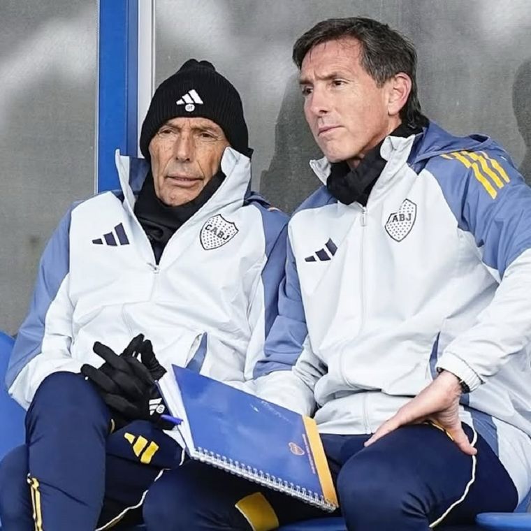 Claudio Ubeda junto a Miguel Ángel Russo. 