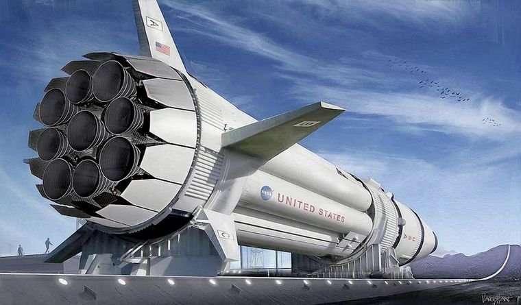 Un cohete hipersónico sobre una rampa, en representación de la Nasa. Foto: Nasa.