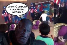 video: nino patea a thanos y los avengers se comportan como cobardes