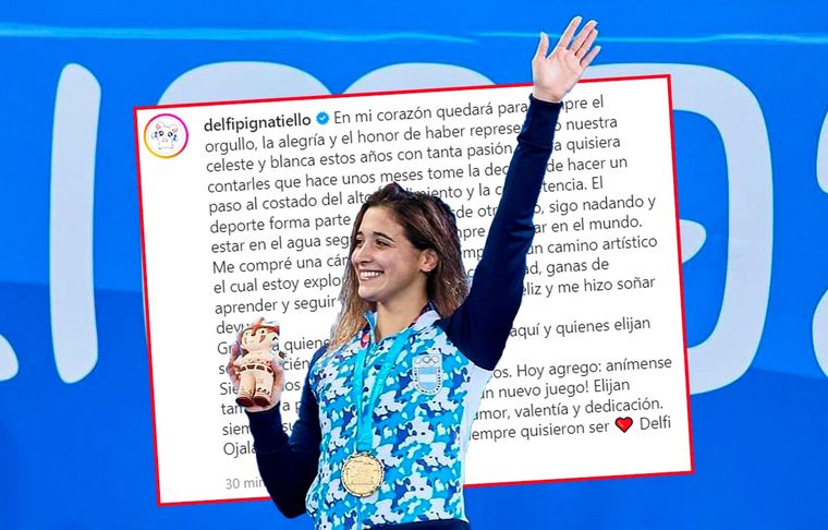 Delfina Pignatiello anunció su retiro de la natación a través de Instagram.