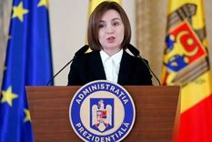 La presidenta de Moldavia, Maia Sandu, acusó a Rusia de querer instalar un gobierno prorruso en su país. Foto: ROBERT GHEMENT/EPA-EFE