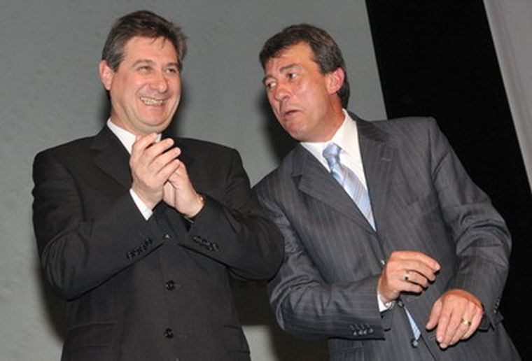 Los candidatos Omar Félix (izq.) y Adolfo Bermejo. Foto: Pachy Reynoso / MDZ