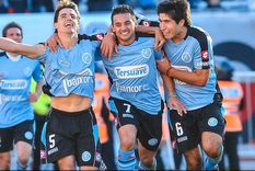 Guillermo Farré, el Picante Pereyra y Luciano Lollo el día que el Pirata mandó a River al descenso en el Monumental. Foto: Belgrano de Córdoba