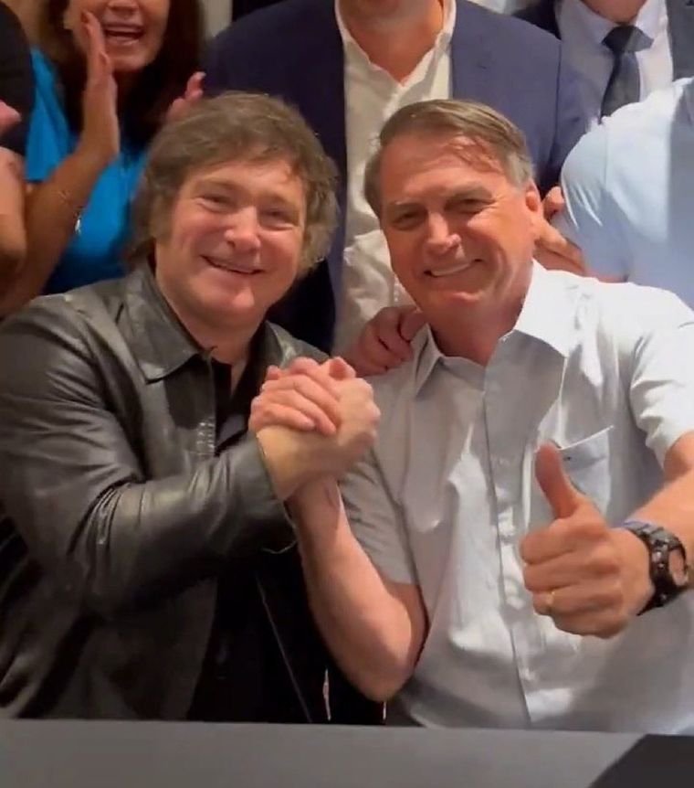 Javier Milei junto a Jair Bolsonaro. Foto: Mdz archivo