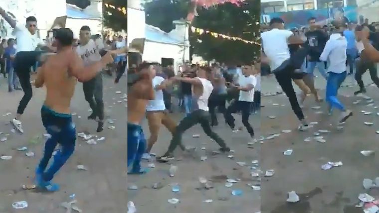 Jóvenes se enfrentaron en la fiesta de egresados