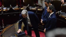 Emir Félix se posicionó completamente en contra a la Reforma Laboral. Luis Petri la apoya, pero adelantó cambios. En la foto, también aparece Álvaro Martínez.&nbsp;