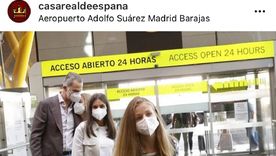 Leonor en Barajas, rumbo al Reino Unido. Foto: Instagram @casarealdeespana