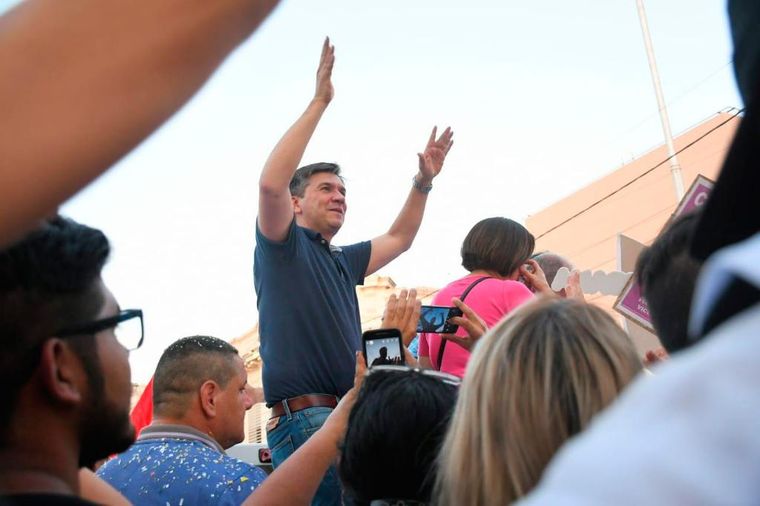 El gobernador de Chaco, Leandro Zdero, en el cierre de campaña.