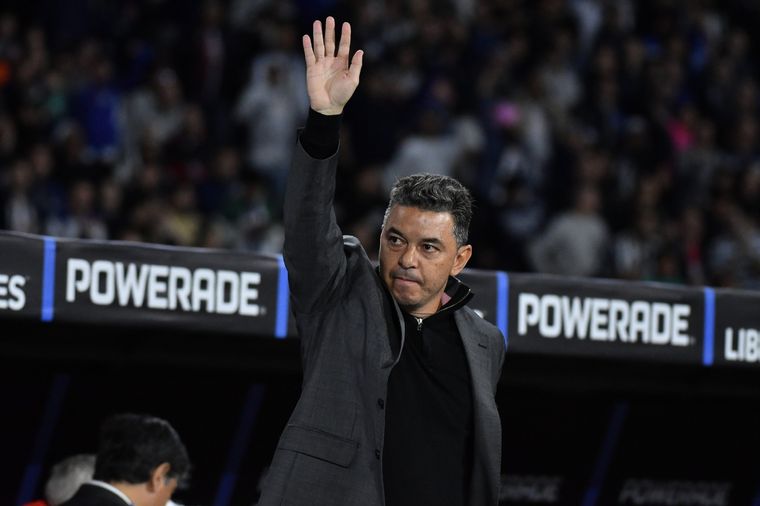 El Muñeco se mostró disconforme durante varios tramos del partido en el Bosque. Foto: River Plate