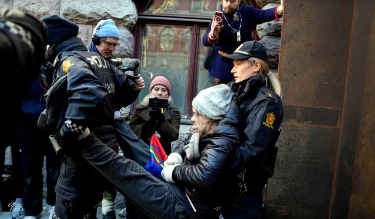 Greta, otra vez detenida. Foto: Afp.