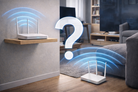 Ubicar el router en alto ayuda a que la señal WiFi se reparta mejor dentro del hogar. Ubicar el router en alto ayuda a que la señal WiFi se reparta mejor dentro del hogar.