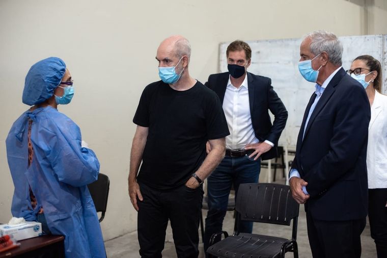 Larreta superó el coronavirus y encabezó un acto en River con Santilli y D´Onofrio