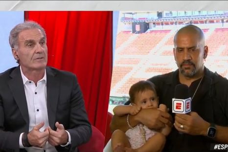 Oscar Ruggeri se mostró en contra de la actitud de los jugadores de Estudiantes y Verón salió al cruce. Foto: captura de TV.&nbsp;