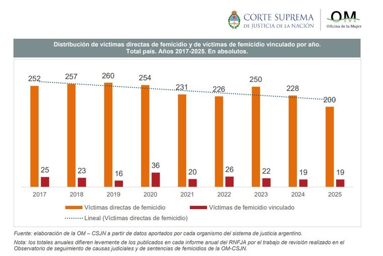 El informe que utiliza el Gobierno para hablar de baja de femicidios El informe que utiliza el Gobierno para hablar de baja de femicidios