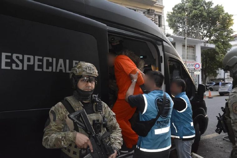 El narco “Jonita” Riquelme fue trasladado desde Buenos Aires hacia la provincia de Santa Fe Foto: NA