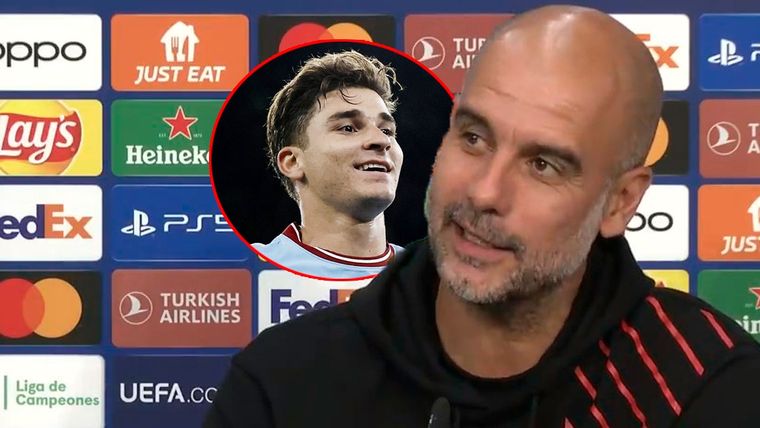Guardiola volvió a hablar de Julián Álvarez y elogió su paso por River.