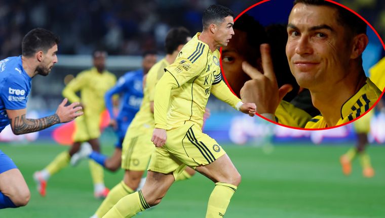 Cristiano Ronaldo no pudo ocultar su bronca en la caída frente Al-Hilal.