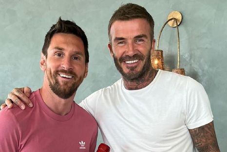Lionel Messi y David Beckham.