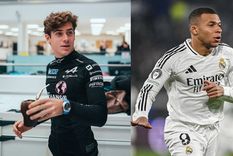 Colapinto grabó un golazo de Mbappé en vivo y en directo y su reacción fue viral. Foto: @k.mbapee y @alpinef1team Colapinto grabó un golazo de Mbappé en vivo y en directo y su reacción fue viral. Foto: @k.mbapee y @alpinef1team