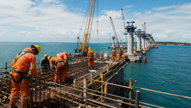 El puente tendrá 12,4 kilómetros de extensión sobre la Bahía de Todos los Santos.