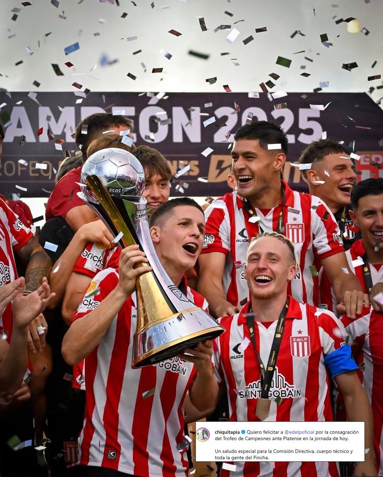 El posteo de Chiqui Tapia en Instagram. El posteo de Chiqui Tapia en Instagram.