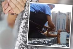 intento de suicidio China Imágenes del rescate del policía chino. Foto: DouyinPolice.