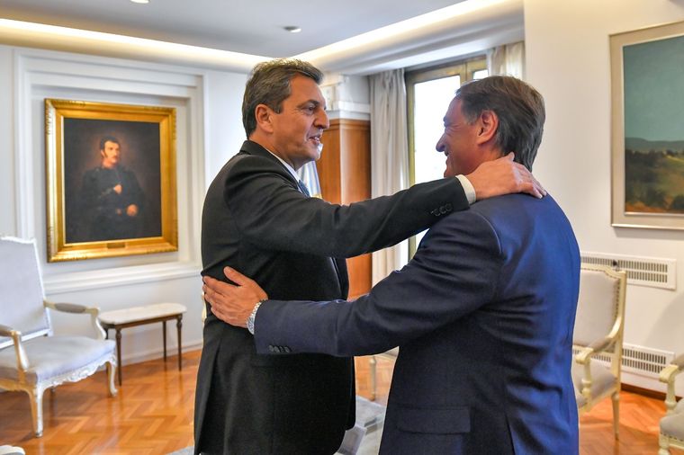 Sergio Massa y Rodolfo Suarez, en Casa de Gobierno. Foto: Ministerio de Economía