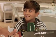 Thiago Messi y su primera entrevista como jugador. Foto: Captura Thiago Messi y su primera entrevista como jugador. Foto: Captura