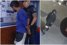 La caída del presunto autor del robo y la imagen captada por una cámara que lo complicó en la investigación. La caída del presunto autor del robo y la imagen captada por una cámara que lo complicó en la investigación.