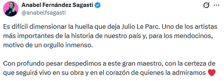El mensaje de Anabel Fernández Sagasti. El mensaje de Anabel Fernández Sagasti.