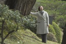 Tomoko Watanabe habló con la BBC en el jardín Shukkeien, junto al árbol de 300 años al que llama afectuosamente Tía abuela Gingko. Foto: BBC