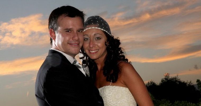 Marcelo y Natalia, enmarcados para el recuerdo en un cielo imponente. Foto: Gentileza Eduardo Solodki