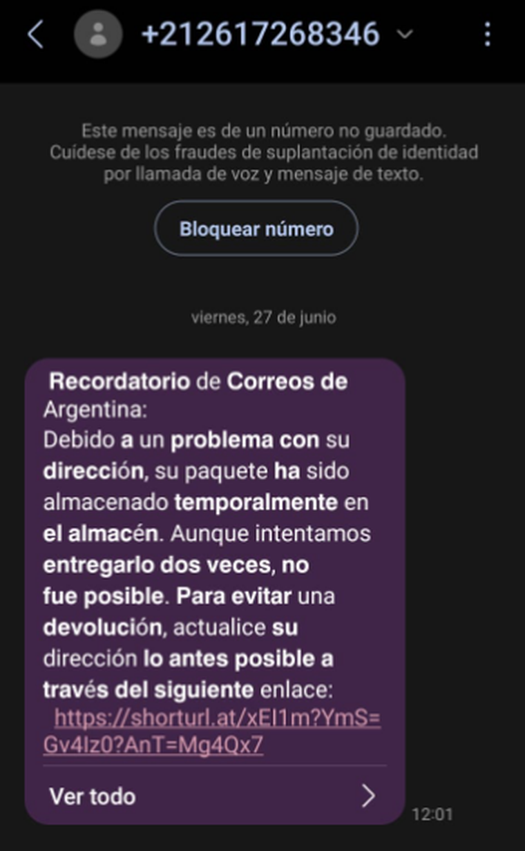 Una de las modalidades de estafa Una de las modalidades de estafa