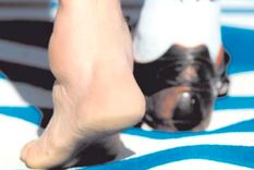 Esta foto corresponde al tobillo izquierdo de Juan Marcelo Ojeda, arquero de Deportivo Madryn y exjugador de Central y River. Y fue tomada en 2006, mucho después de Italia 90. Foto: archivo