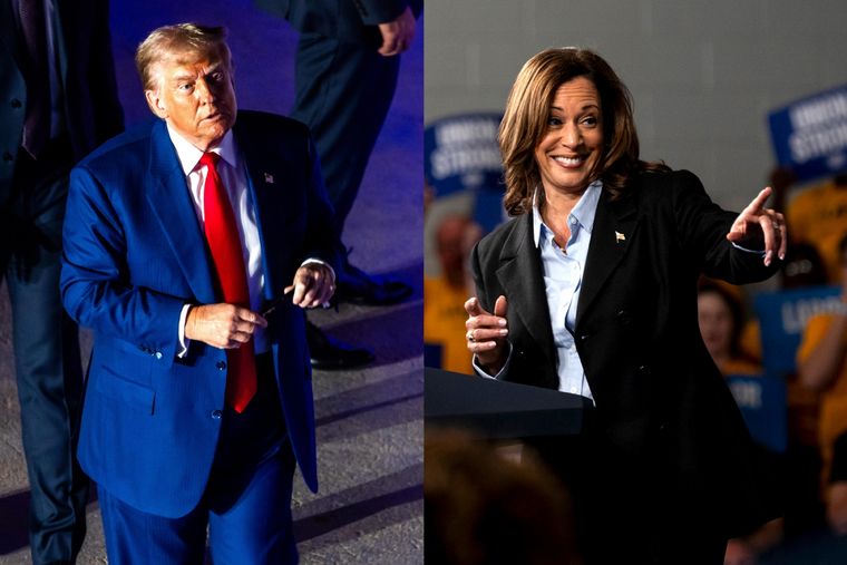 El republicado Donald Trump y la demócrata Kamala Harris llegan con planes muy disímiles para atender los desafíos que presenta la economía. Foto: EFE/EPA/ Jim Lo Scalzo / Cydni Elledge