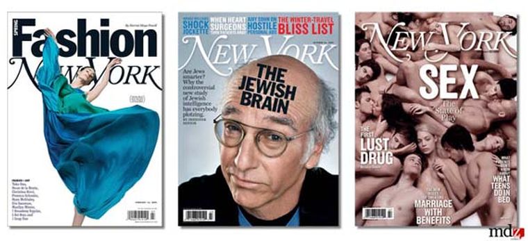 Tapas de importantes revistas, diseñadas por Pentagram. Foto: Web