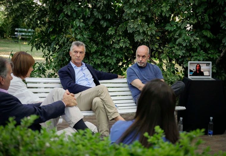Rodríguez Larreta y Macri en la reunión. Foto: Twitter Horacio Rodríguez Larreta.