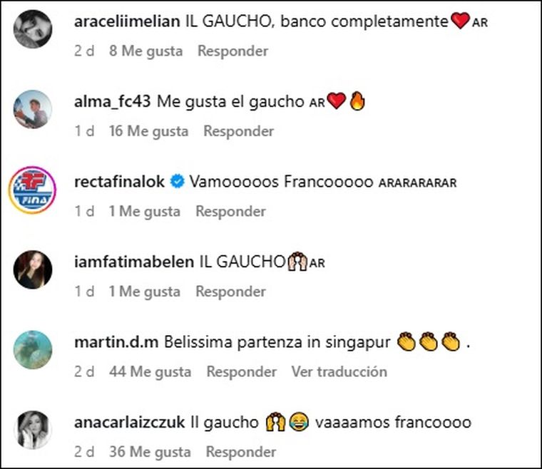 “Il Gaucho”, el nuevo apodo que acompaña a Franco Colapinto. “Il Gaucho”, el nuevo apodo que acompaña a Franco Colapinto.