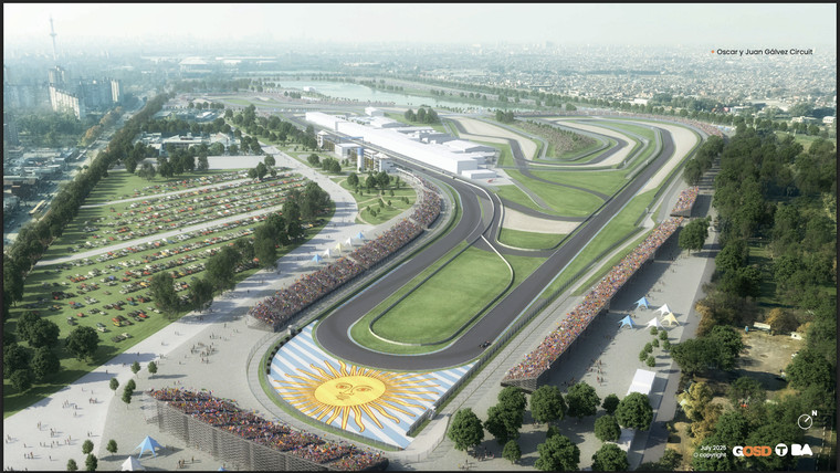 Así es el nuevo diseño del Gálvez, que incorpora trazados para F1, Moto GP, Turismo Carretera y TC2000 con estándares FIA y FIM. (Imagen: Gobierno de la Ciudad de Buenos Aires)