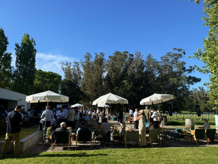 La bodega Trapiche, escenario político de la tarde. Foto: Franco Occhipinti/MDZ La bodega Trapiche, escenario político de la tarde. Foto: Franco Occhipinti/MDZ