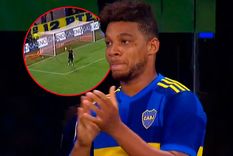 Chiquito Romero le hizo gestos a la platea, pidiendo que pararar con los silbidos para Fabra cuando entró a jugar los últimos minutos del partido ante Defensa Foto: Captura ESPN