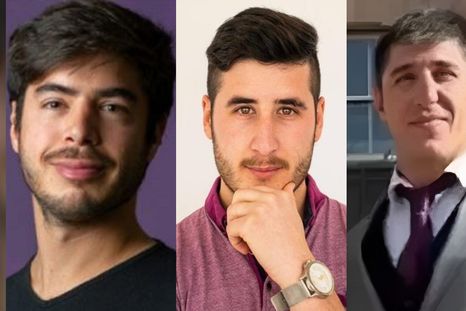 Genaro, Giovanni y Gitanjilal Caroglio, los tres hermanos acusados por las criptoestafas.&nbsp;