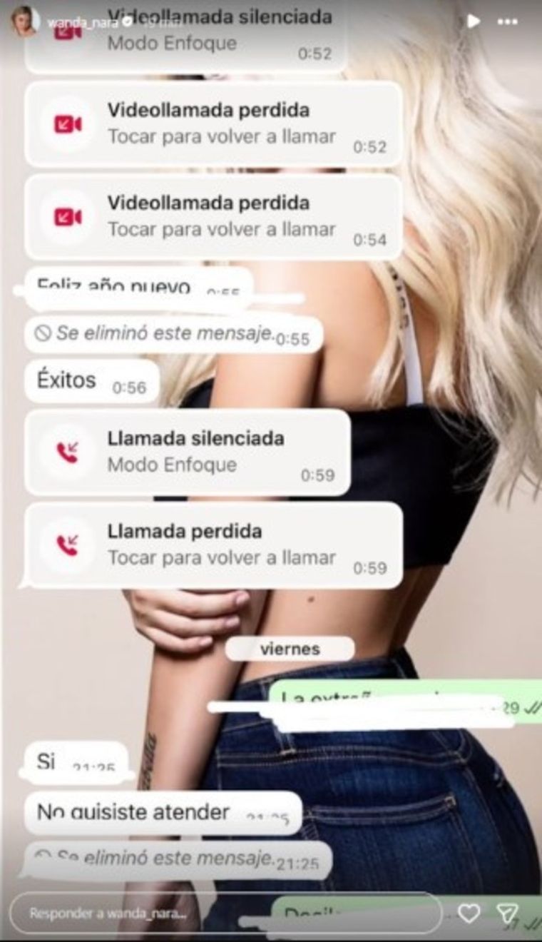 Los mensajes de Mauro hacia Wanda. Créditos: Instagram Los mensajes de Mauro hacia Wanda. Créditos: Instagram