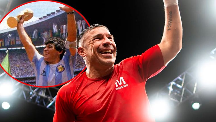 Sergio Maravilla Martínez expres+o toda su admiración por Maradona.