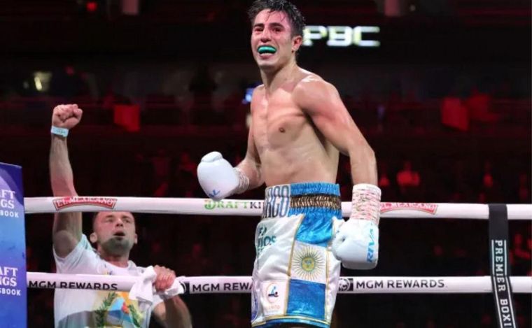 Mirco Cuello habló desde Libia, ya como campeón mundial pluma. Foto: captura de TV Mirco Cuello habló desde Libia, ya como campeón mundial pluma. Foto: captura de TV