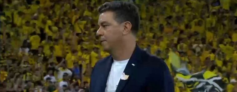 Gallardo reaccionó insólitamente al gol de su equipo para ganar sobre la hora Foto: Captura TyC Sports